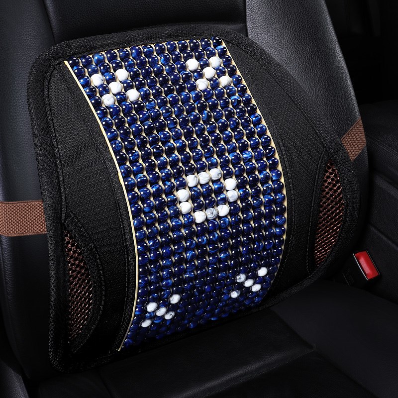 树脂玉汽车护腰腰靠夏季车用靠垫护腰垫透气凉滑滚动珠子办公靠背