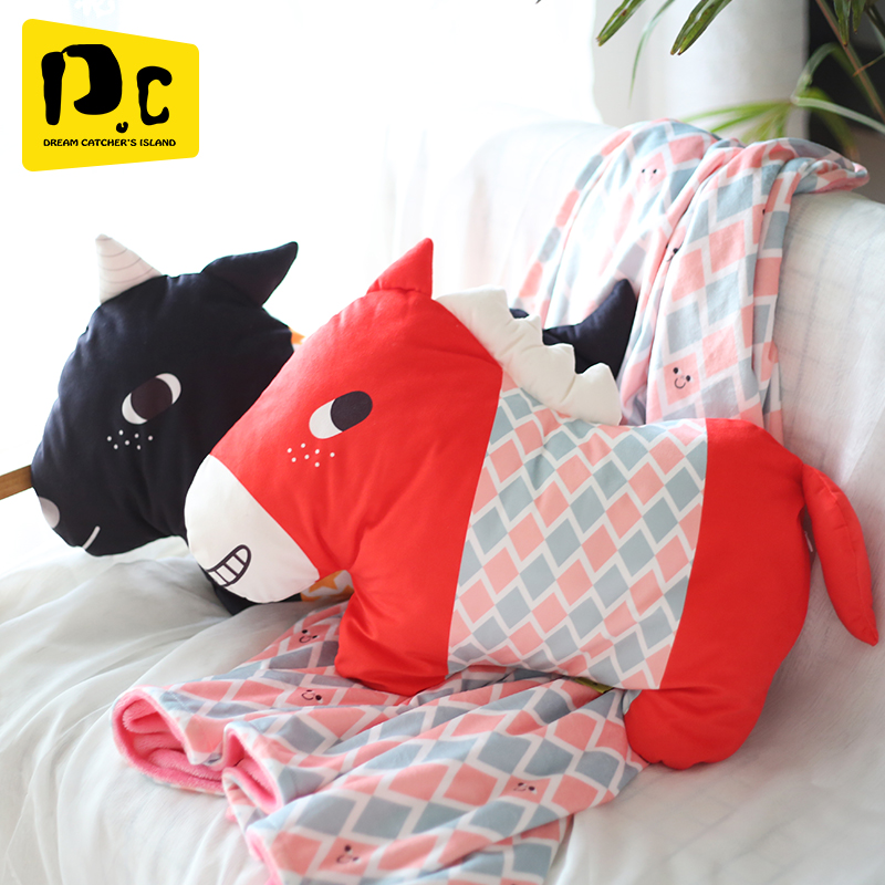 捕梦岛午睡毯抱枕被子两用 多功能一沙发盖毯靠枕