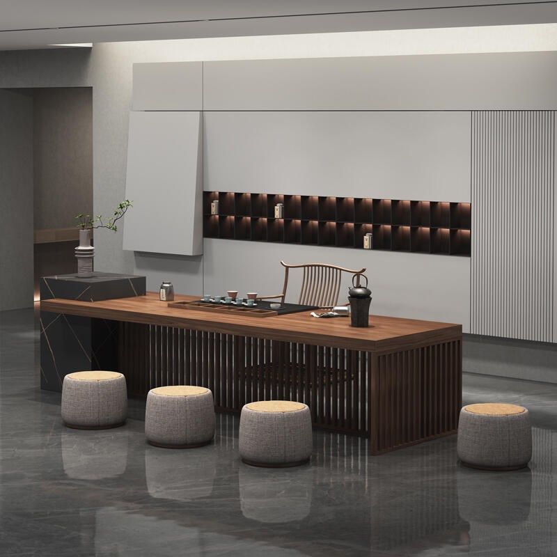 新中式茶桌北美黑胡桃木实木功夫茶桌禅意办公室茶桌书桌一体茶桌,住宅家具,家用茶台/茶桌,淘宝优惠券,粉丝福利购,淘宝优惠卷