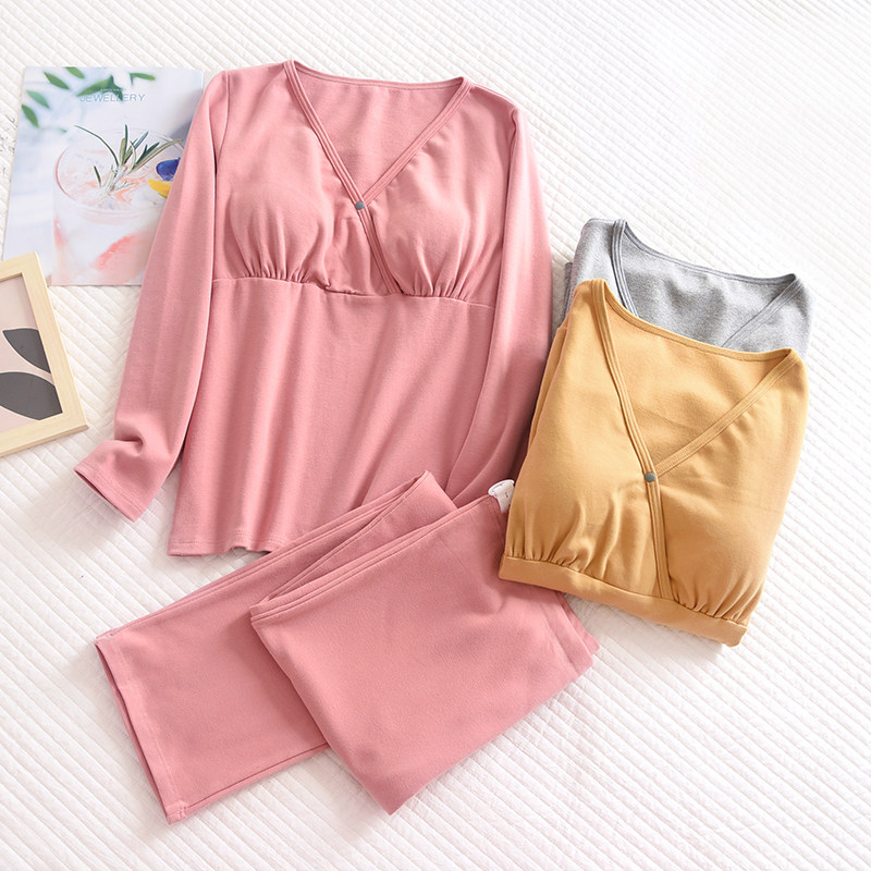 孕妇月子服可调节纯棉带胸垫家居服哺乳长袖睡衣产前产后长裤套装,孕妇装/孕产妇用品/营养,哺乳衣/月子服,淘宝优惠券,粉丝福利购,淘宝优惠卷