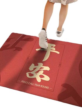 门口入户门地垫高级感过新年高端蹭土网红色可裁剪地毯进门垫家用