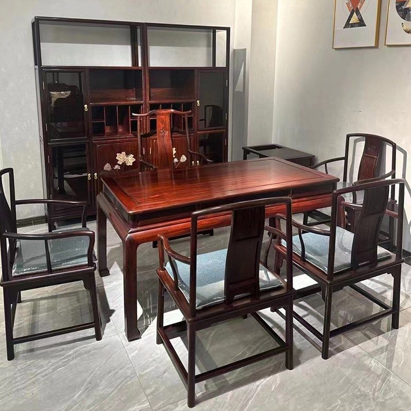 红木实木茶桌椅组合柬埔寨黑酸枝木办公室新中式客厅泡茶阳台茶台,住宅家具,家用茶台/茶桌,淘宝优惠券,粉丝福利购,淘宝优惠卷