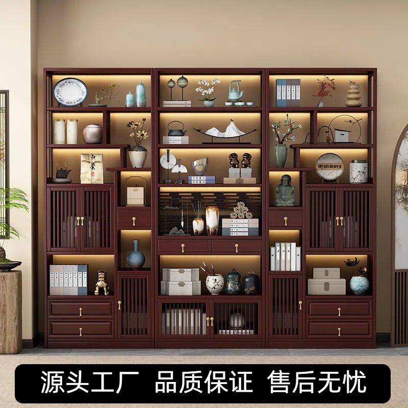 新中式博古架办公室陈列柜客厅落地式展示柜加厚古董展柜酒柜货架,商业/办公家具,置物架/陈列架/储物架/展示架,淘宝优惠券,粉丝福利购,淘宝优惠卷