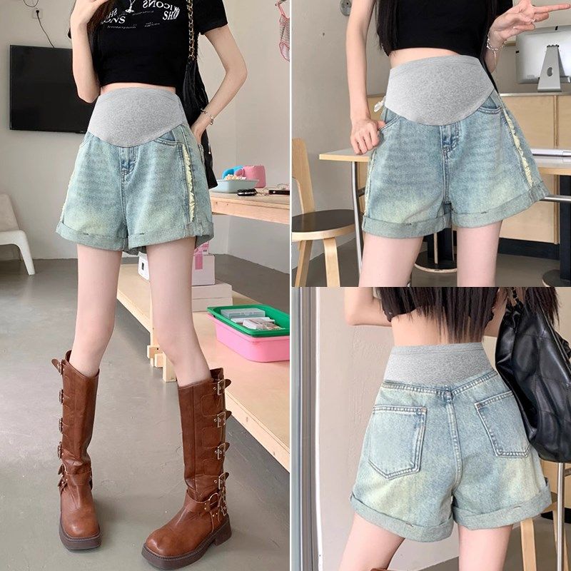 孕妇短裤夏季外穿时尚孕妇牛仔短裤宽松阔腿裤打底休闲裤子夏装,孕妇装/孕产妇用品/营养,孕妇休闲裤,淘宝优惠券,粉丝福利购,淘宝优惠卷