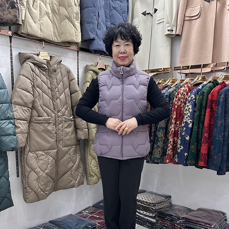 中老年冬款立领休闲马夹棉服外套女短款妈妈背心坎肩小棉袄轻薄新