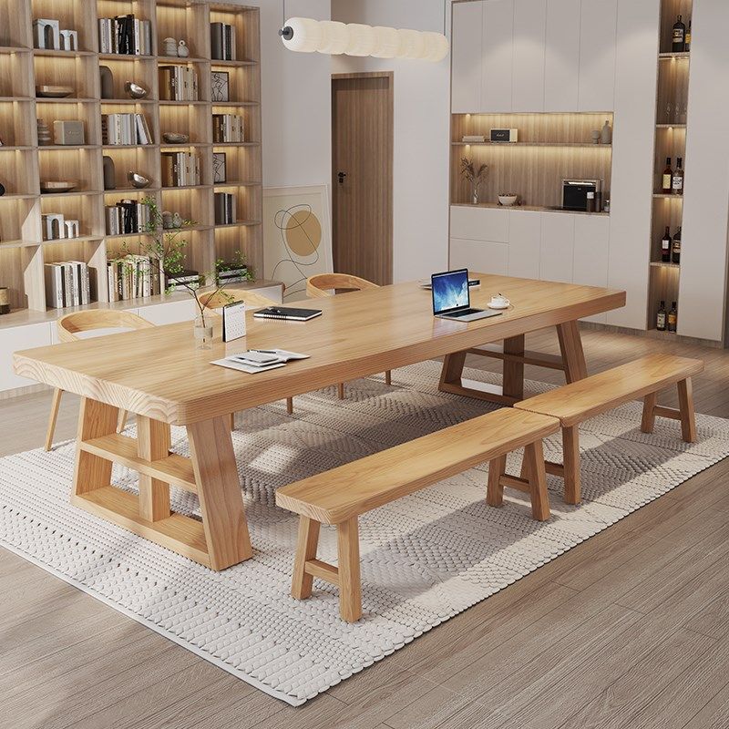 去客厅化实木大书桌简约现代家用学习阅读桌北欧多人工作台长桌子,住宅家具,书桌,淘宝优惠券,粉丝福利购,淘宝优惠卷