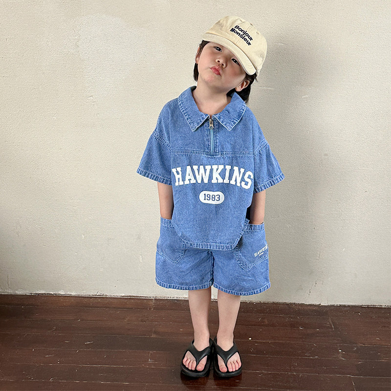 儿童夏季牛仔套装男童夏装女童洋气2025新款宝宝休闲短袖短裤衣服,童装/婴儿装/亲子装,套装,淘宝优惠券,粉丝福利购,淘宝优惠卷