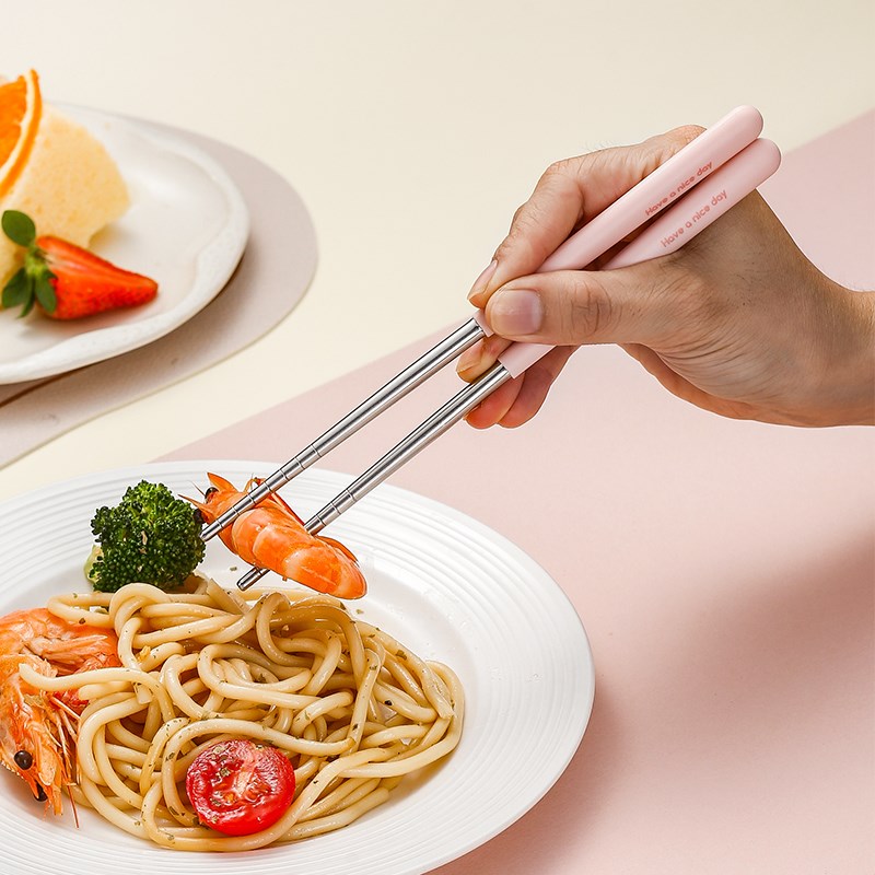 小学生餐具306不锈钢筷子勺子套装便携式餐具收纳盒外带儿童专用