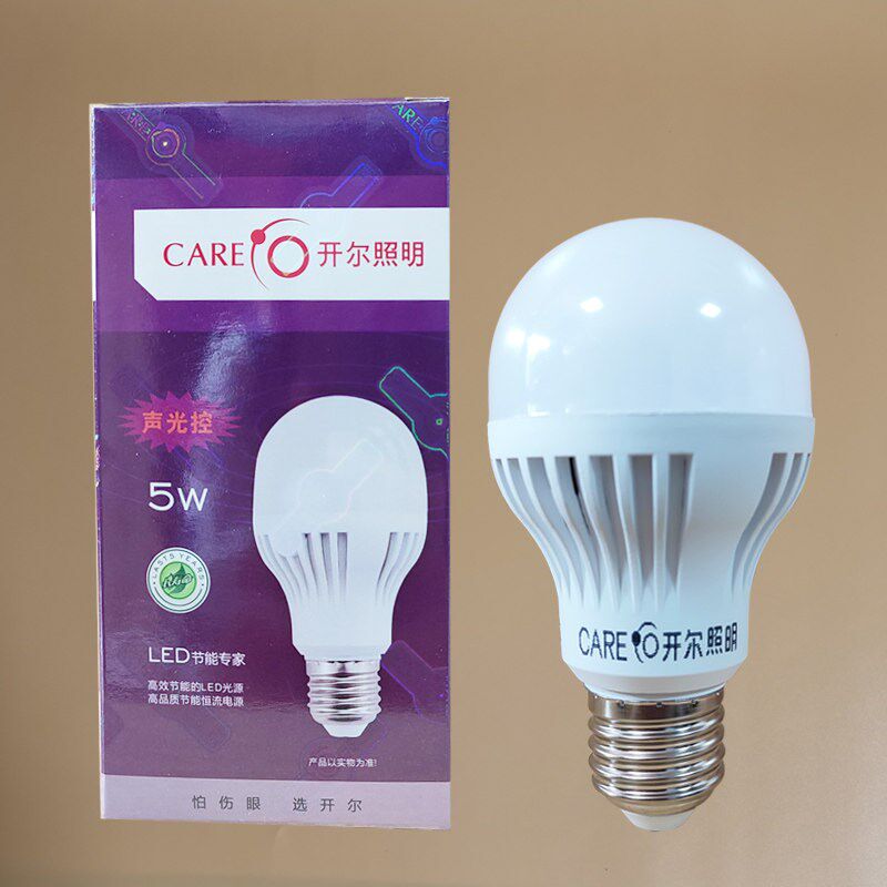 CE开尔照明LED声光控灯泡E27螺口5W物业楼道走廊用超亮节能灯
