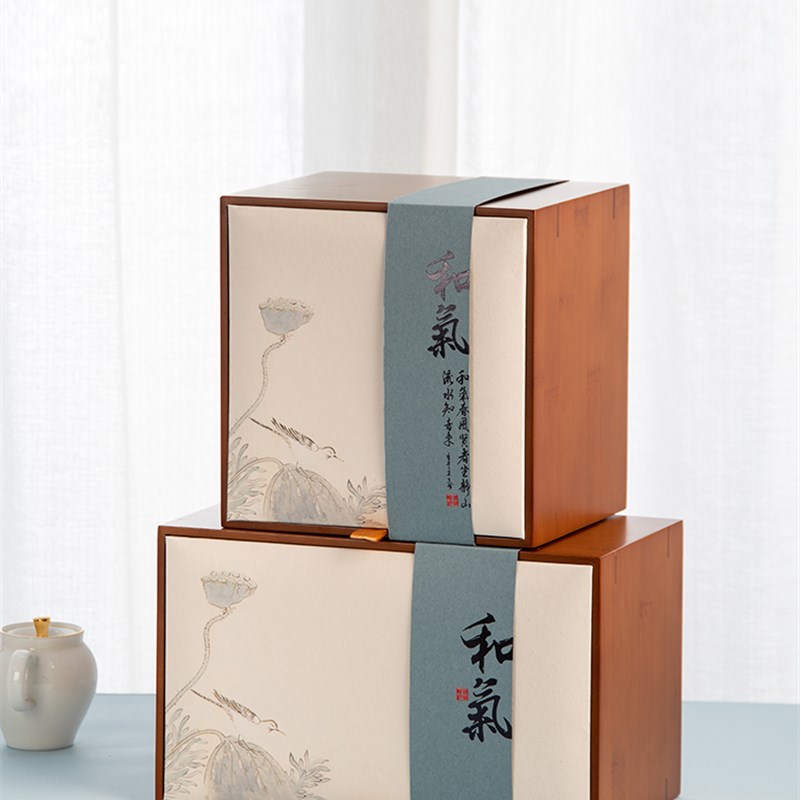 中秋新款福鼎白茶散茶装盒竹盒空白牡丹贡眉茶叶装空盒