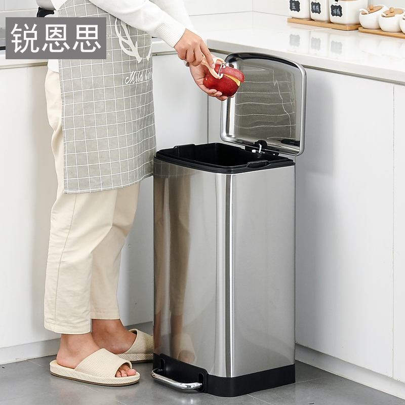 厨房垃圾桶带盖脚踩式大号家用有盖防臭商用酒店脚踏垃圾箱