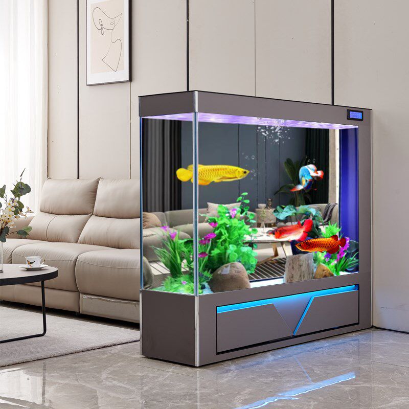 家用落地侧滤水族箱免换水鱼缸客厅2023新款超白玻璃大型智能轻奢