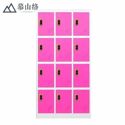 幕山络更衣柜彩色铁皮柜十二门感应锁车间员工柜储物柜游泳馆寄存