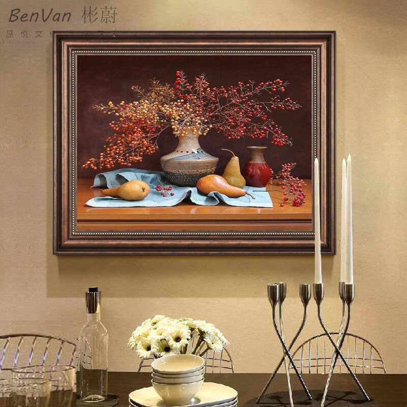餐厅装饰画美式客厅沙发卧室挂画背景墙玄关欧式单幅油画酒杯定做