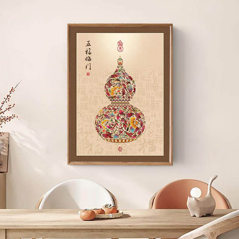五福临门电表箱装饰画新