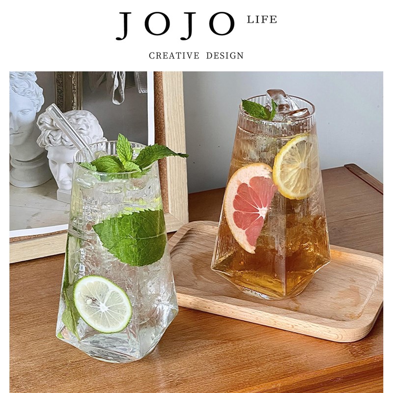 S . P.Push.四方菱角玻璃杯ns风茶杯苏打气泡  推誓