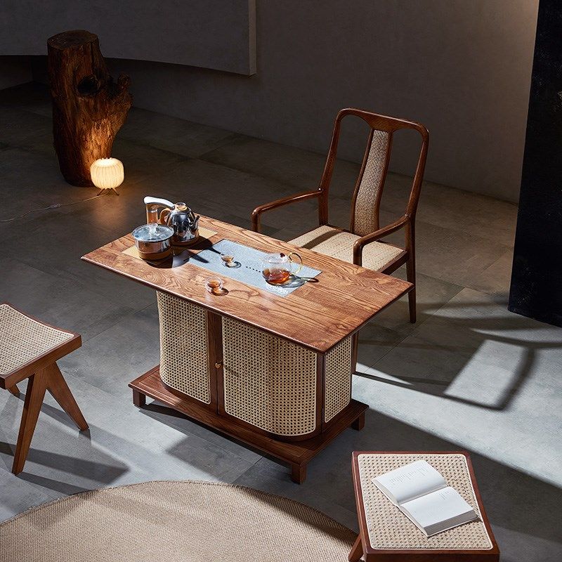 实木藤编茶桌椅小型茶功夫桌阳台小茶台新中式喝茶桌椅组合家,住宅家具,家用茶台/茶桌,淘宝优惠券,粉丝福利购,淘宝优惠卷