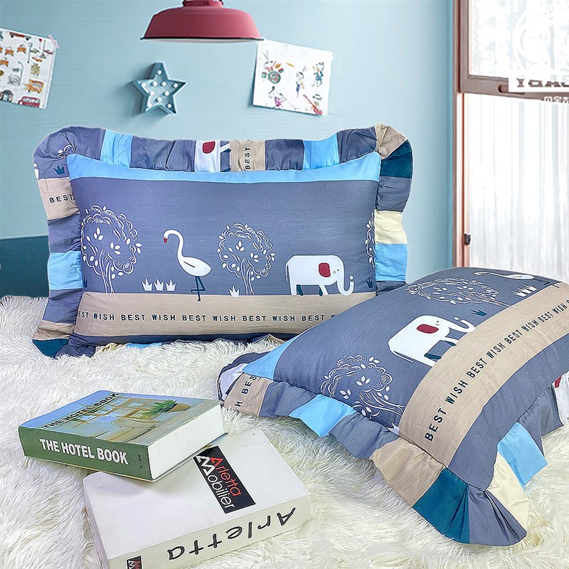 花边全棉枕套枕头套单人纯色卡通学生枕芯套枕套定做任意尺寸