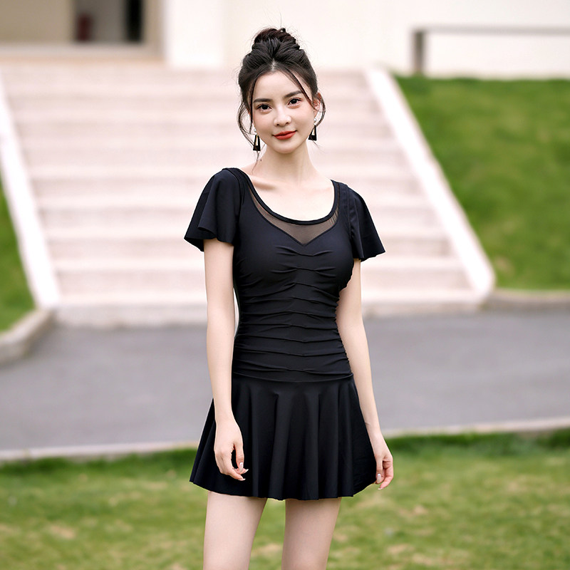 泳衣女款夏2023新款高级感黑色遮肚显瘦保守遮肉大码胖mm微胖女孩