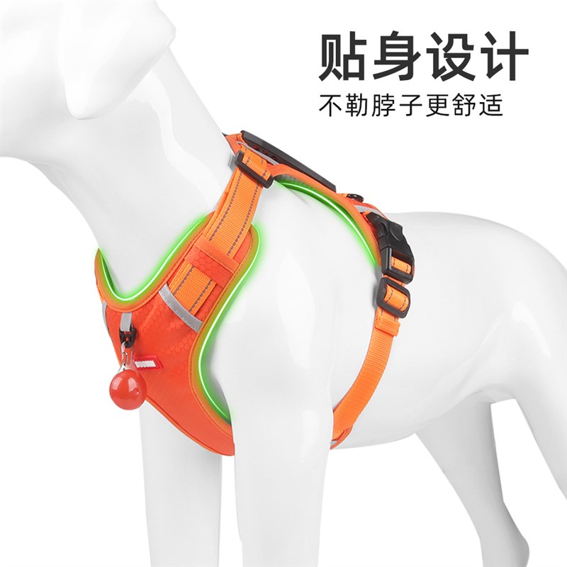 背心式狗狗牵引绳中小型犬柴犬柯基犬幼犬可调节胸背带遛狗绳