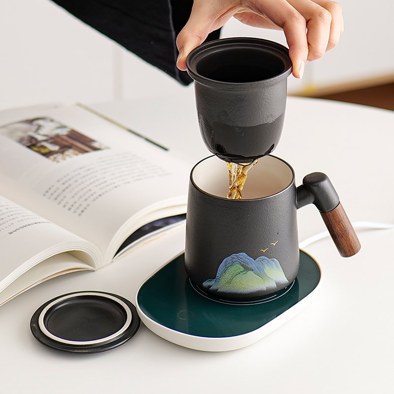 公司年会议活动 伴手小礼品定制恒温底座茶杯 送客户员工实用礼物