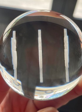 白色佛字水晶球摆件纪念品办公室佛堂供奉玄关装饰内雕手工内雕