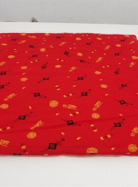 定做无萤光大红色福字纯棉针织手工棉花婴儿抱被新生包被宝宝外出