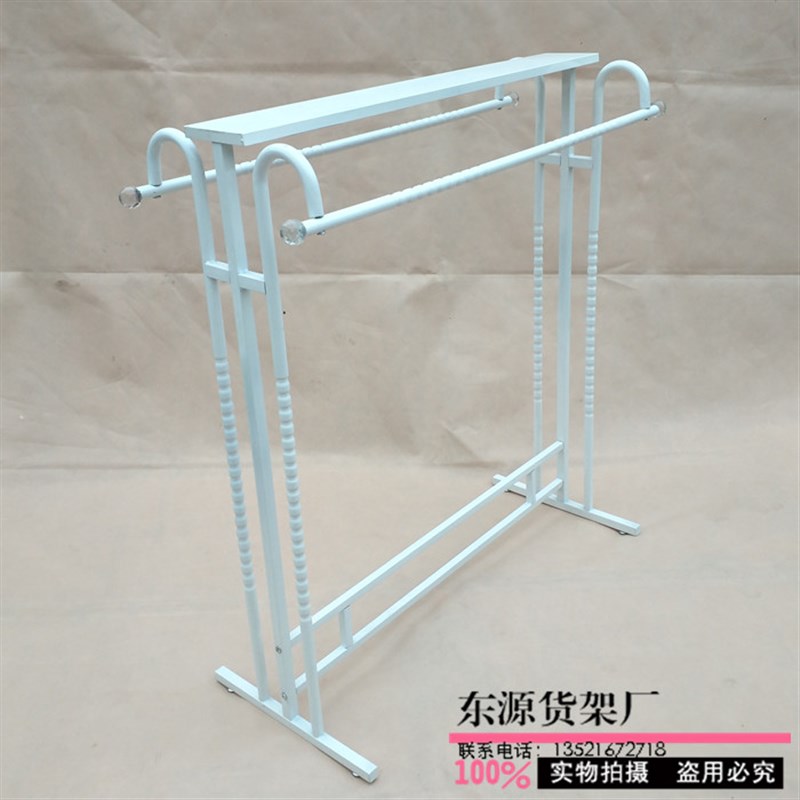 铁艺服装店展示架落地式双杠侧挂衣架女装店中岛架展示架衣服货架