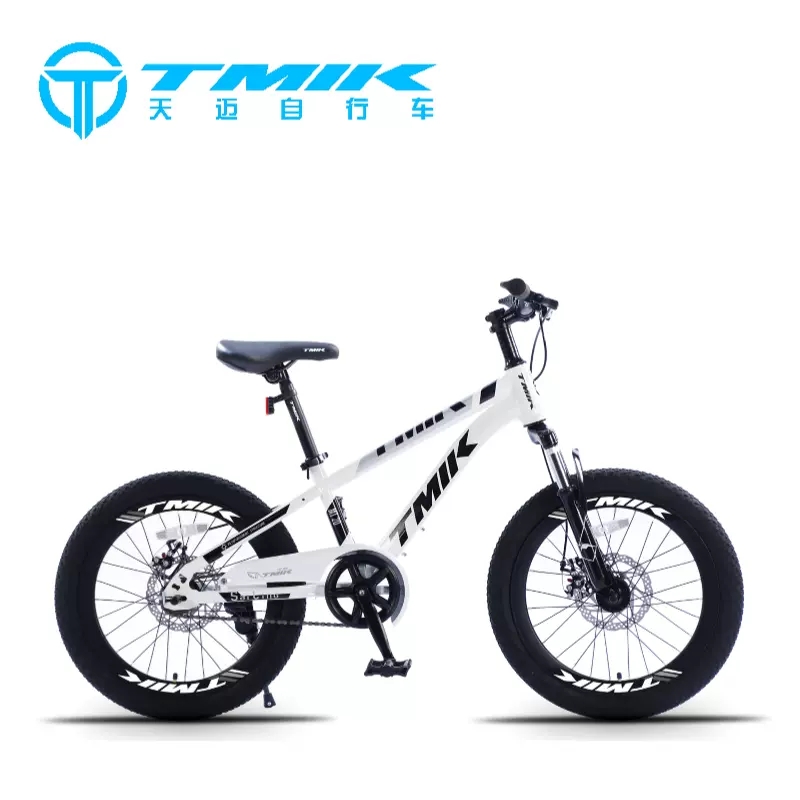 实体店TMIK天迈靓仔儿童学生党山地自行车避震碟刹单速单车