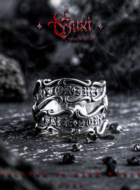 GUXI【回旋】复古925银戒指男高级感开口指环冷淡风手工银饰小众