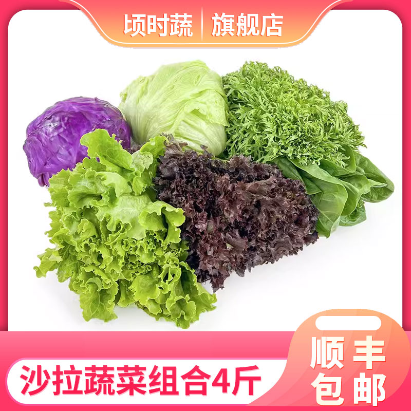 沙拉蔬菜组合4斤 新鲜混合蔬果生菜色拉健身轻食套餐西餐沙拉食材
