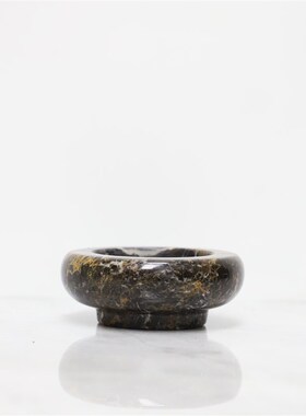 北欧轻奢大理石绿植苔藓绿景盆摆件玄关酒店售楼处样板间边几装饰