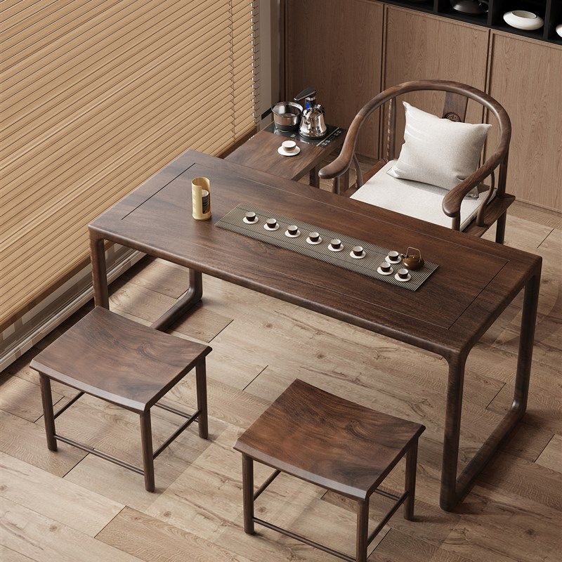 黑胡桃阳台茶几椅组合家居小休闲茶几实木新中式茶几,住宅家具,茶几,淘宝优惠券,粉丝福利购,淘宝优惠卷
