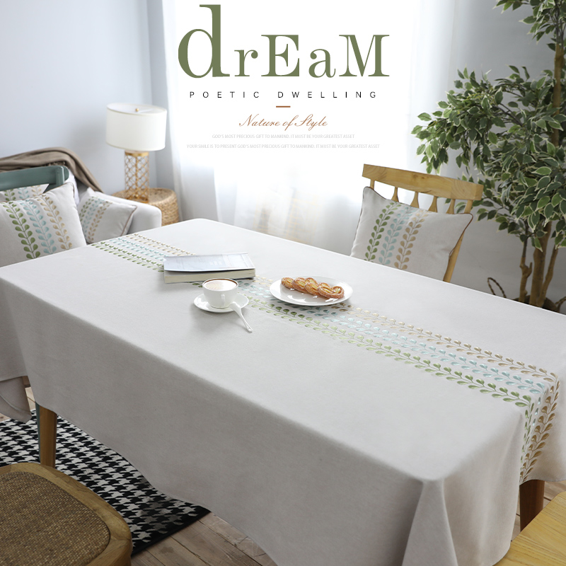 新款餐桌布布艺日式棉麻现轻奢茶几台布小清新长方形