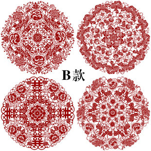 精品剪纸团花图样中国风手工刻纸窗花吉祥图案剪纸高清打印底稿