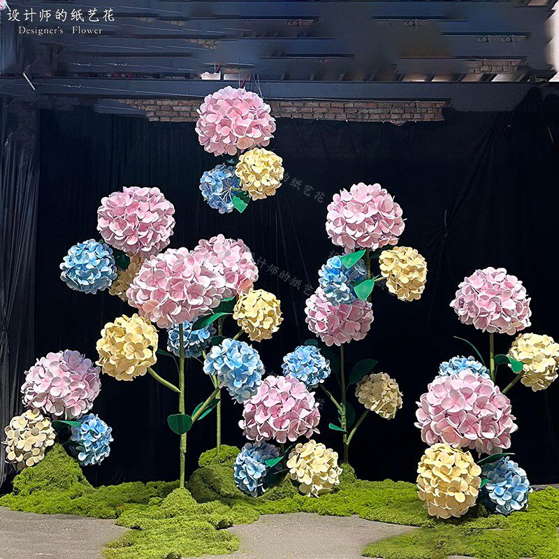 eva绣球花防水纸艺花商场酒店美容院网红店装饰道具美陈场景布置