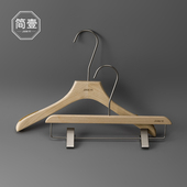 防滑实木衣挂清漆榉木衣架裤 原木色衣架服装 店APM女装 夹