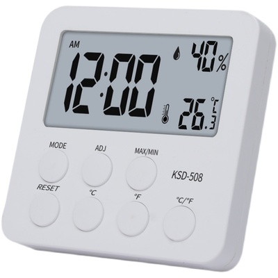科士德温度计湿度计家用室内电子小闹钟智能夜光壁挂式时钟湿度表