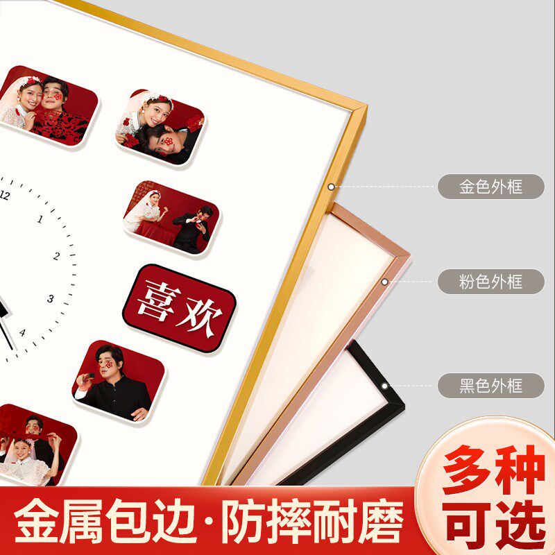 婚纱照定制照片时钟表摆件相框结婚送新人实用新婚礼物情侣高级感