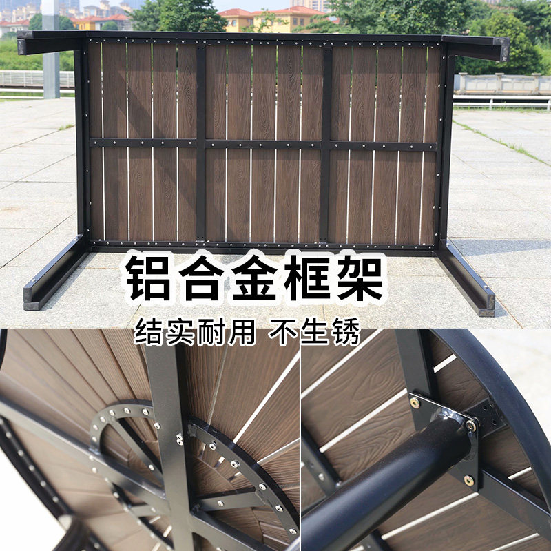 远茂户外休闲塑木桌椅组合室外咖啡厅奶茶店桌椅庭院桌椅桌子椅子