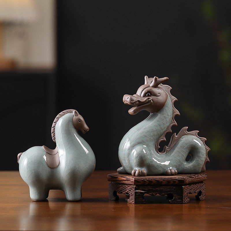 陶瓷十二生肖摆件整套动物龙马鼠牛虎兔蛇羊猴鸡狗猪属相生日礼物,家居饰品,装饰摆件,淘宝优惠券,粉丝福利购,淘宝优惠卷