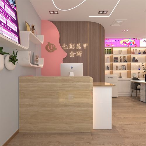 网红小型收银台美容柜台前台桌吧台烤漆弧形领位台现代简约接待台
