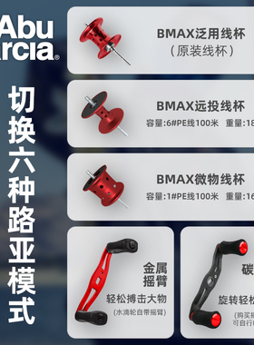 阿布bmax3水滴轮远投全金属渔轮防炸线双刹车路亚竿打黑钓鱼轮