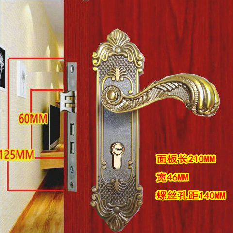 门锁房门锁把手锁具实木门室内家用静音欧式仿古执手锁小50钢木门