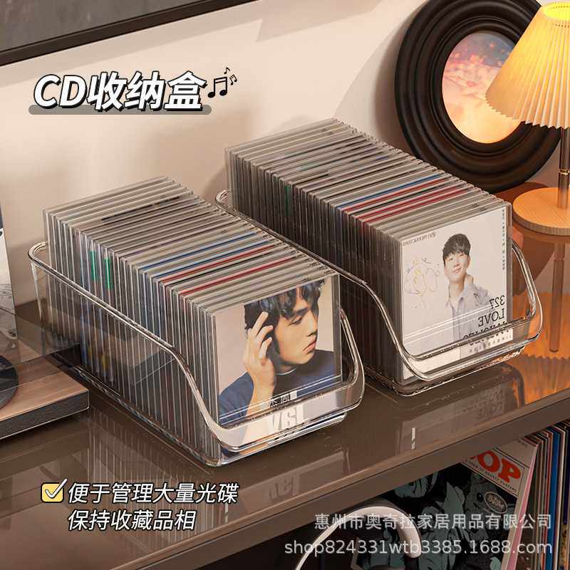 temu专辑展示架桌面光碟黑胶唱片光盘磁带收纳盒存放收藏cd碟片架
