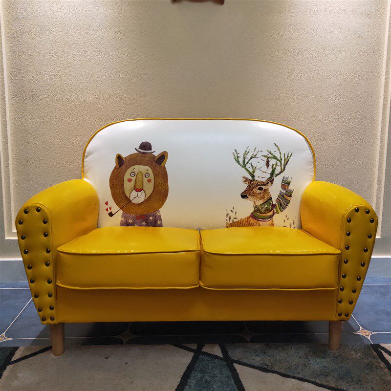 双人沙发小户型店咖啡厅三人单人休闲简约现卧室网红款