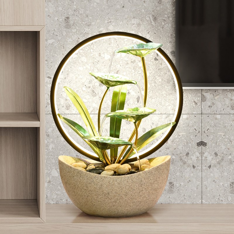 轮招财流水摆件循环水客厅收银台乔迁新居礼品开业礼物