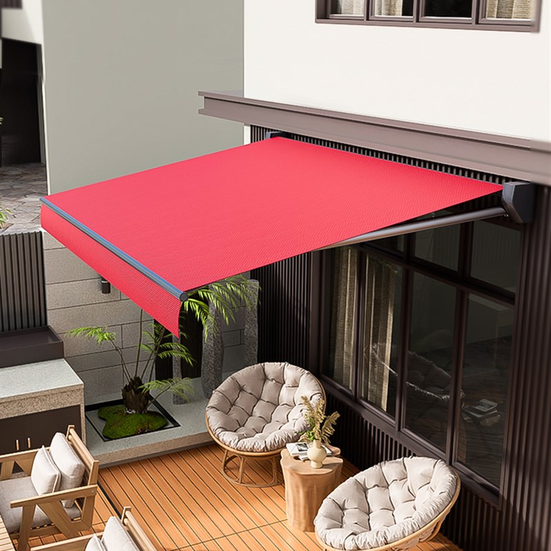 阳台遮阳棚手摇庭院伸缩棚户外雨棚院子电动露台伸缩式商用太阳棚