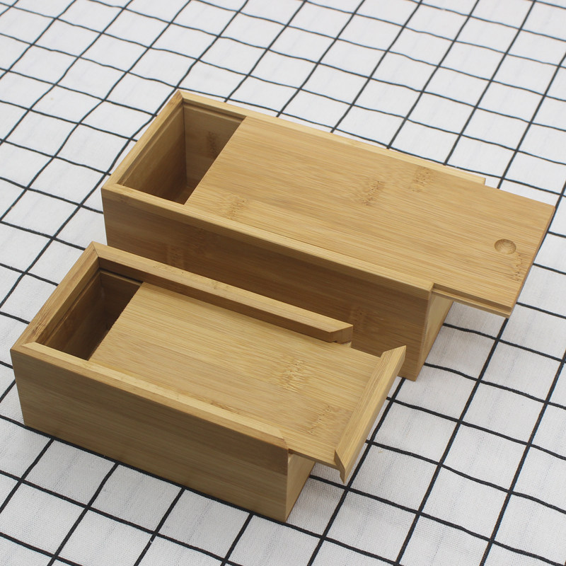定做小木盒子竹木礼品盒装盒实木长方形抽拉木盒饰品收纳首饰盒