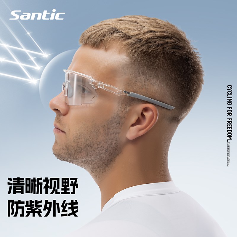 森地客25新款日夜两用骑行风镜公路自行车感光防雾变色眼镜尧变